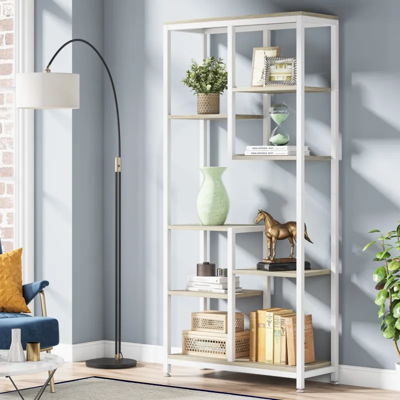 Tribesigns Bookcases & Bookshelves|Bookcases & Bookshelves*8-shelf Bookshelf, Industrial Open Bookcase Storage Display Rack