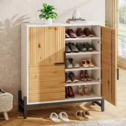 Tribesigns Shoe Racks & Cabinets|Shoe Racks & Cabinets*Shoe Cabinet, 5 Tier Shoe Organizer with Doors & Adjustable Shelves