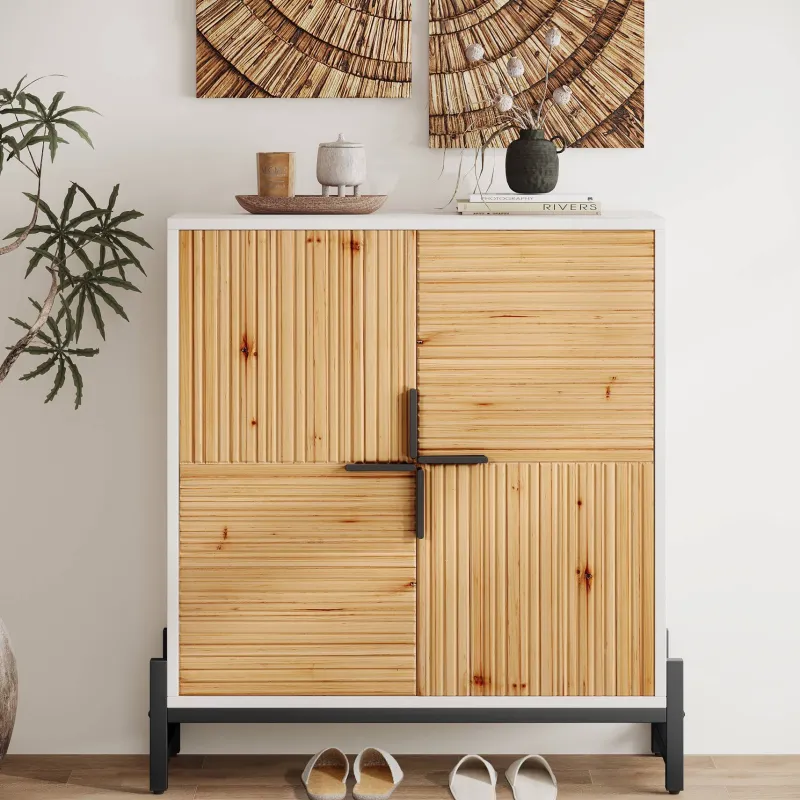 Tribesigns Shoe Racks & Cabinets|Shoe Racks & Cabinets*Shoe Cabinet, 5 Tier Shoe Organizer with Doors & Adjustable Shelves
