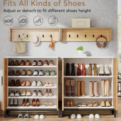 Tribesigns Shoe Racks & Cabinets|Shoe Racks & Cabinets*Shoe Cabinet, 5 Tier Shoe Organizer with Doors & Adjustable Shelves
