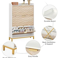Tribesigns Shoe Racks & Cabinets|Shoe Racks & Cabinets*Shoe Cabinet, Freestanding Shoe Rack Organizer with 3 Flip Drawers