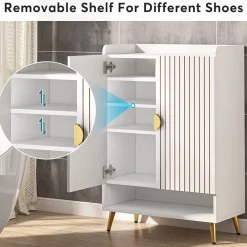 Tribesigns Shoe Racks & Cabinets|Shoe Racks & Cabinets*Shoe Cabinet, Shoe Storage Organizer with Adjustable Shelves