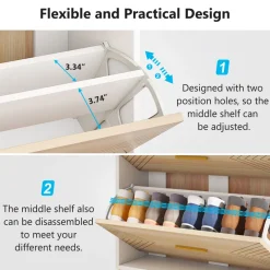 Tribesigns Shoe Racks & Cabinets|Shoe Racks & Cabinets*Shoe Cabinet, Slim Hidden Shoe Rack Organizer with 3 Flip Drawers