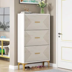 Tribesigns Shoe Racks & Cabinets|Shoe Racks & Cabinets*Shoe Cabinet, Slim Hidden Shoe Rack Organizer with 3 Flip Drawers