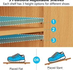 Tribesigns Shoe Racks & Cabinets|Shoe Racks & Cabinets*Shoe Cabinet, Slim Shoe Organizer with Adjustable Shelves and Open Shelf