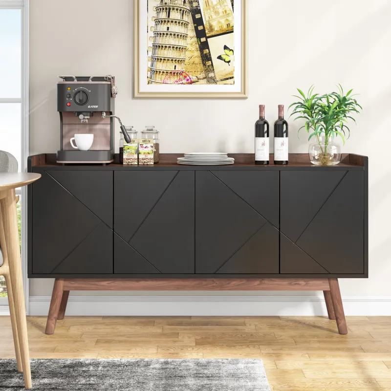 Tribesigns Sideboards & Buffets|Sideboards & Buffets*Sideboard Buffet, 55" Kitchen Buffet Cabinet Coffee Bar Table