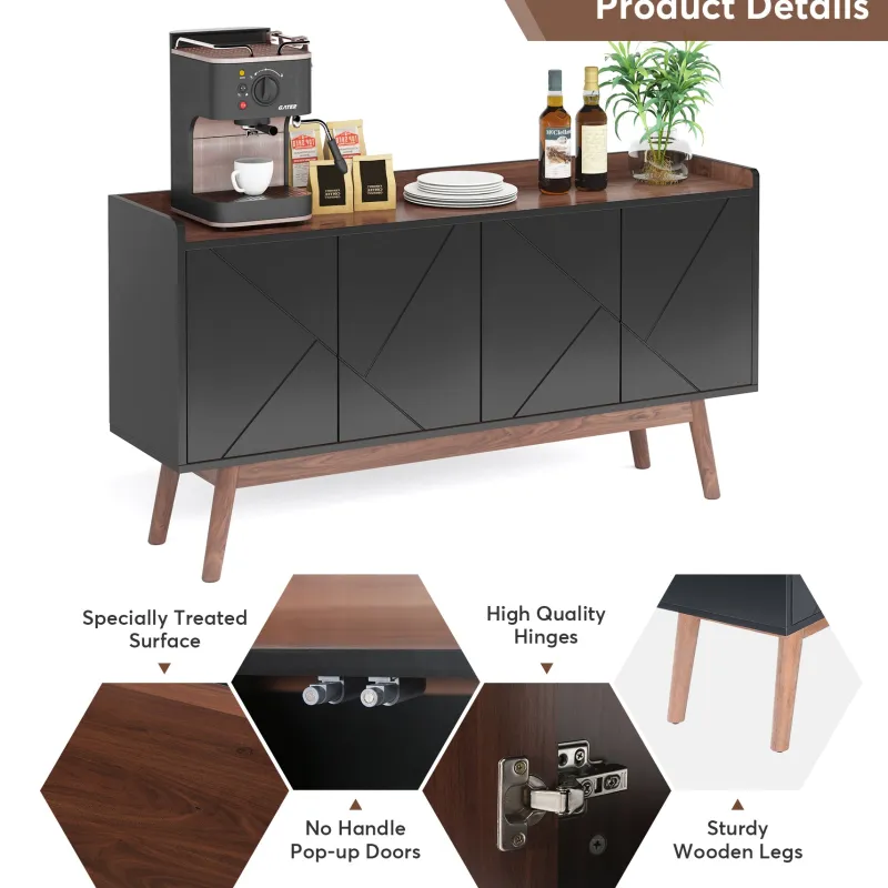 Tribesigns Sideboards & Buffets|Sideboards & Buffets*Sideboard Buffet, 55" Kitchen Buffet Cabinet Coffee Bar Table