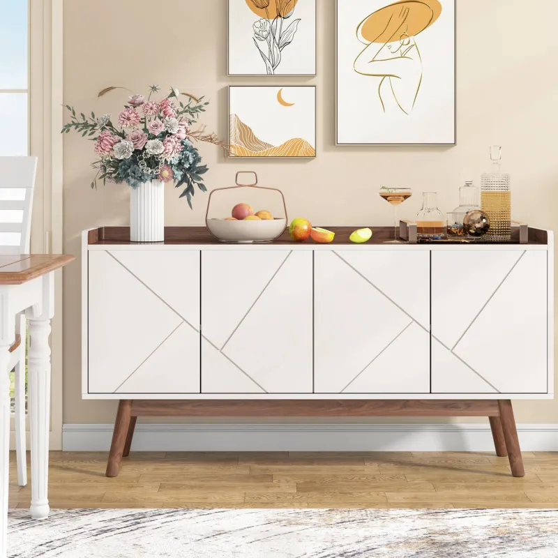 Tribesigns Sideboards & Buffets|Sideboards & Buffets*Sideboard Buffet, 55" Kitchen Buffet Cabinet Coffee Bar Table