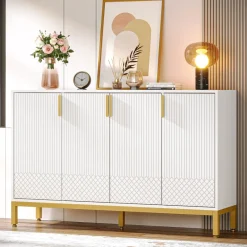 Tribesigns Sideboards & Buffets|Sideboards & Buffets*Sideboard Buffet, 59" Luxury Buffet Storage Cabinet with 4 Doors