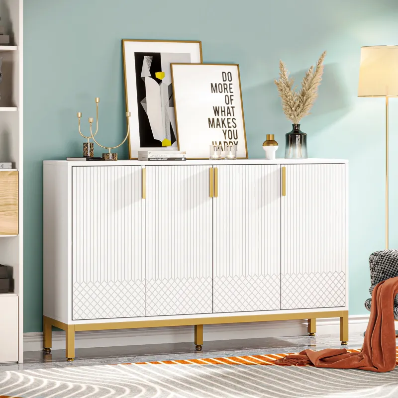 Tribesigns Sideboards & Buffets|Sideboards & Buffets*Sideboard Buffet, 59" Luxury Buffet Storage Cabinet with 4 Doors