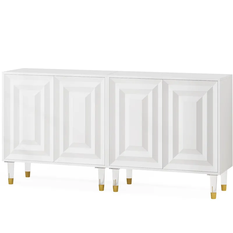 Tribesigns Sideboards & Buffets|Sideboards & Buffets*Sideboard Buffet, 63" Modern Kitchen Accent Cabinet with 4 Doors