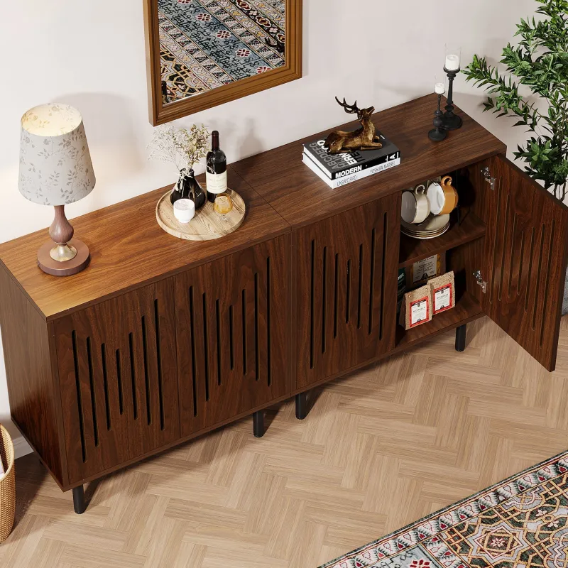 Tribesigns Sideboards & Buffets|Sideboards & Buffets*Sideboard Buffet, Set of 2 Storage Cabinet with Adjustable Shelves