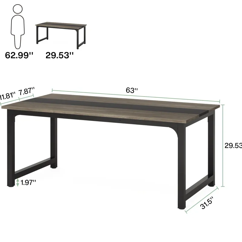 Tribesigns Desks*Simple Conference Table, Rectangular Meeting Table Computer Desk