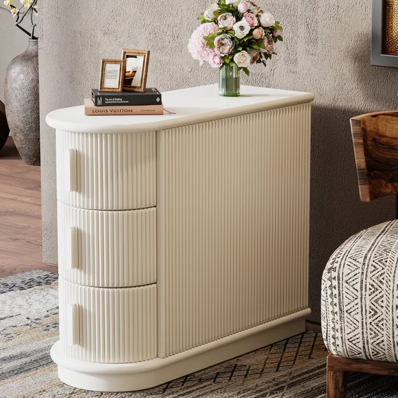 Tribesigns Nightstands*Solid Wood End Table, Narrow Side Table Nightstand with 3 - drawer