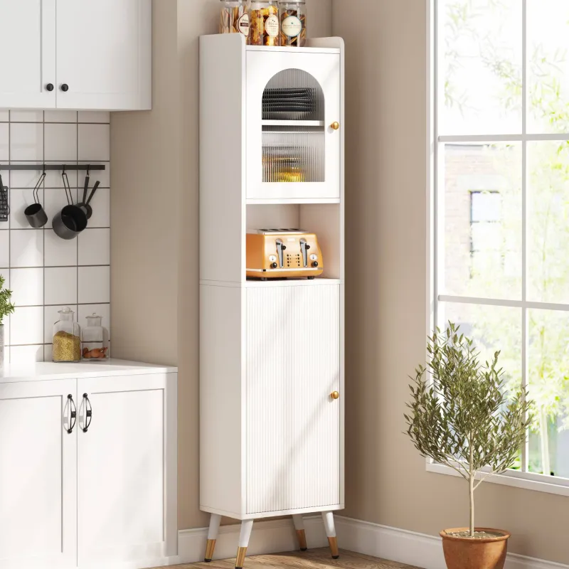 Tribesigns Bookcases & Bookshelves|Bookcases & Bookshelves*Storage Cabinet, 67’’ Bathroom Cabinet with 2 Doors and 6 Shelves