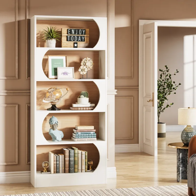Tribesigns Bookcases & Bookshelves|Bookcases & Bookshelves*5-Tier Bookcase, 71" Wood Etagere Bookshelf with Storage Shelves
