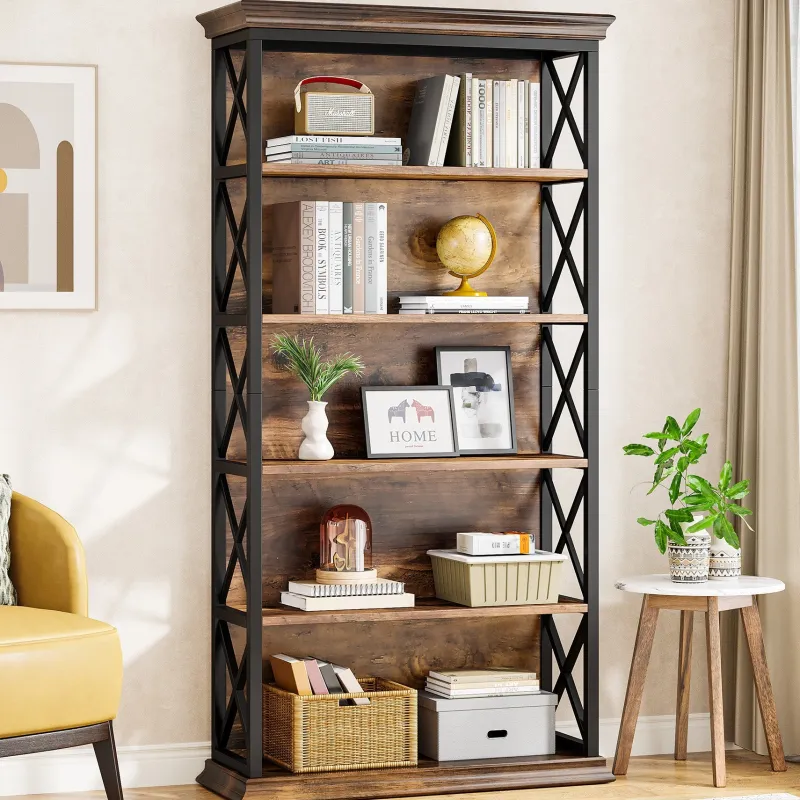 Tribesigns Etagere|Etagere*6-Tier Bookshelf, 70.87" Etagere Bookcase for Home Office