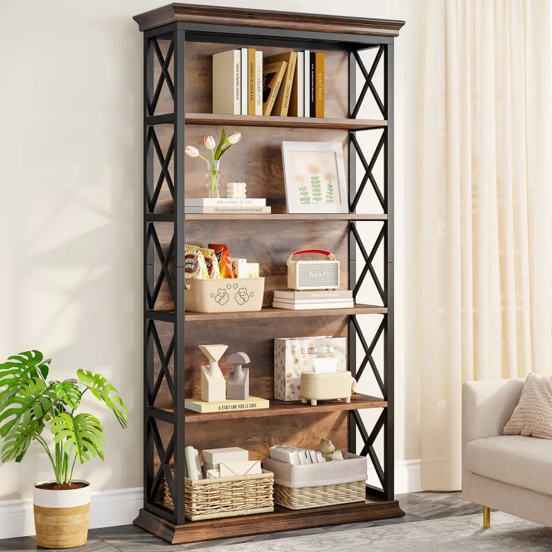 Tribesigns Etagere|Etagere*6-Tier Bookshelf, 70.87" Etagere Bookcase for Home Office