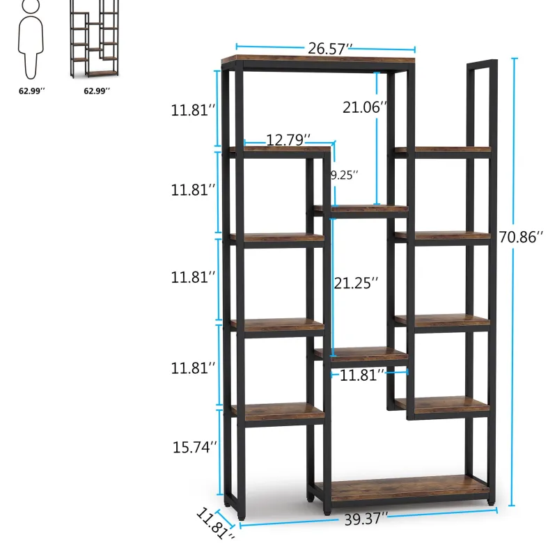 Tribesigns Bookcases & Bookshelves|Bookcases & Bookshelves*6-Tier Bookshelf 70.9 inch Tall Bookcase, 12-Shelf Display Shelves