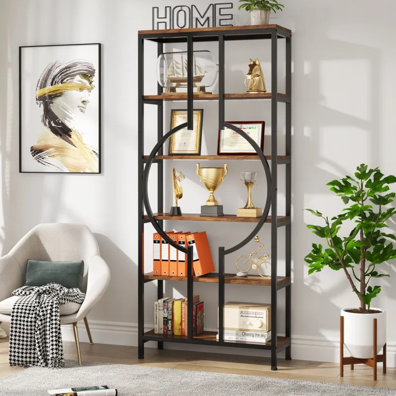 Tribesigns Bookcases & Bookshelves|Bookcases & Bookshelves*6-Tier Bookshelf, 70.9" Industrial Bookcase Display Shelf
