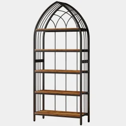 Tribesigns Bookcases & Bookshelves|Bookcases & Bookshelves*5-Tier Bookshelf, 74.8" Industrial Curved Bookcase Freestanding Display Shelf