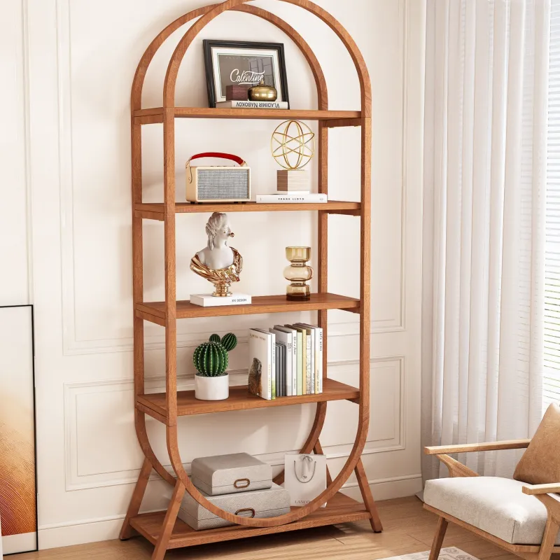 Tribesigns Bookcases & Bookshelves|Bookcases & Bookshelves*5-Tier Bookshelf, 70.8" Open Bookcase Arched Display Rack
