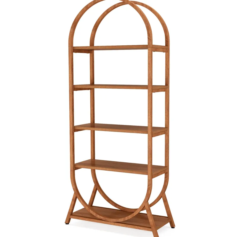 Tribesigns Bookcases & Bookshelves|Bookcases & Bookshelves*5-Tier Bookshelf, 70.8" Open Bookcase Arched Display Rack