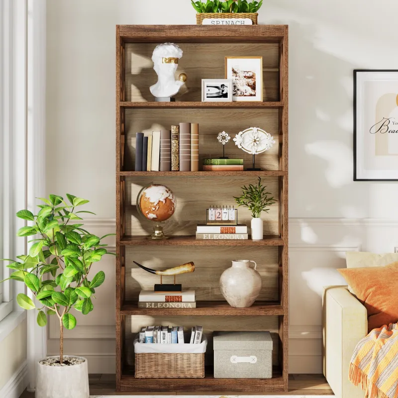 Tribesigns Bookcases & Bookshelves|Bookcases & Bookshelves*6-Tier Bookshelf, 70-Inch Wood Bookcase with Storage Shelves