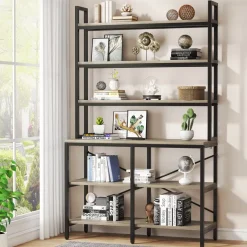 Tribesigns Bookcases & Bookshelves|Bookcases & Bookshelves*6-Tier Bookshelf, Industrial Etagere Bookcase Storage Rack