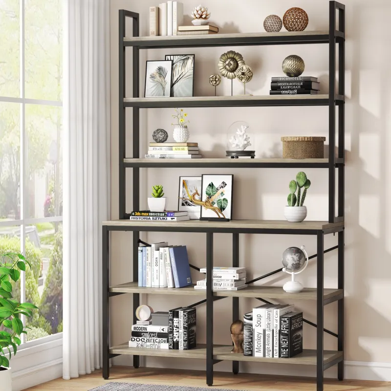 Tribesigns Bookcases & Bookshelves|Bookcases & Bookshelves*6-Tier Bookshelf, Industrial Etagere Bookcase Storage Rack
