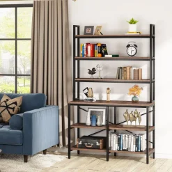 Tribesigns Bookcases & Bookshelves|Bookcases & Bookshelves*6-Tier Bookshelf, Industrial Etagere Bookcase Storage Rack