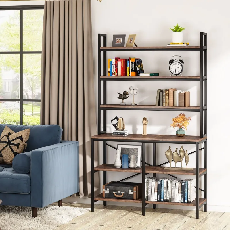 Tribesigns Bookcases & Bookshelves|Bookcases & Bookshelves*6-Tier Bookshelf, Industrial Etagere Bookcase Storage Rack