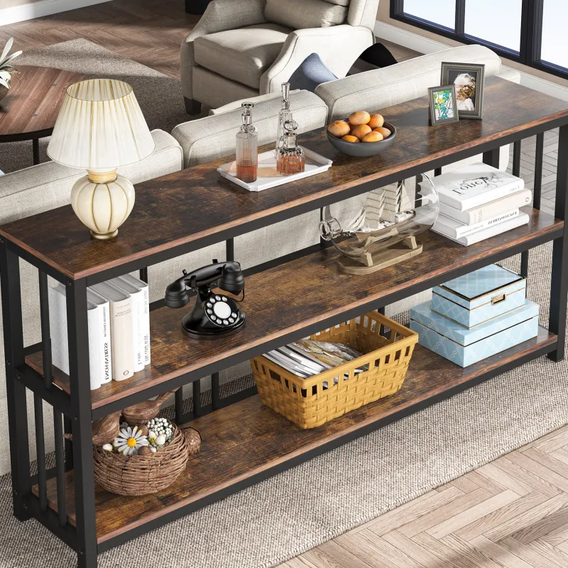 Tribesigns Console Tables|Console Tables*3-Tier Console Table, 70.9" Long Sofa Table Behind Couch