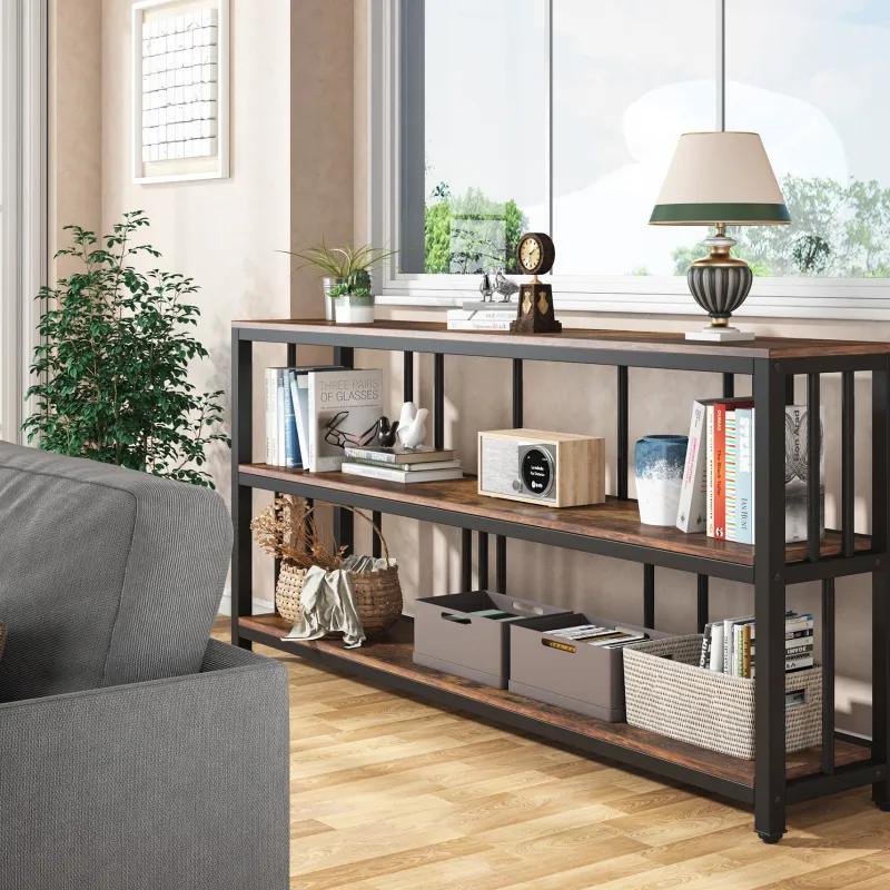 Tribesigns Console Tables|Console Tables*3-Tier Console Table, 70.9" Long Sofa Table Behind Couch