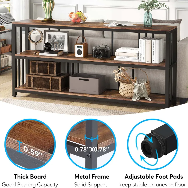 Tribesigns Console Tables|Console Tables*3-Tier Console Table, 70.9" Long Sofa Table Behind Couch
