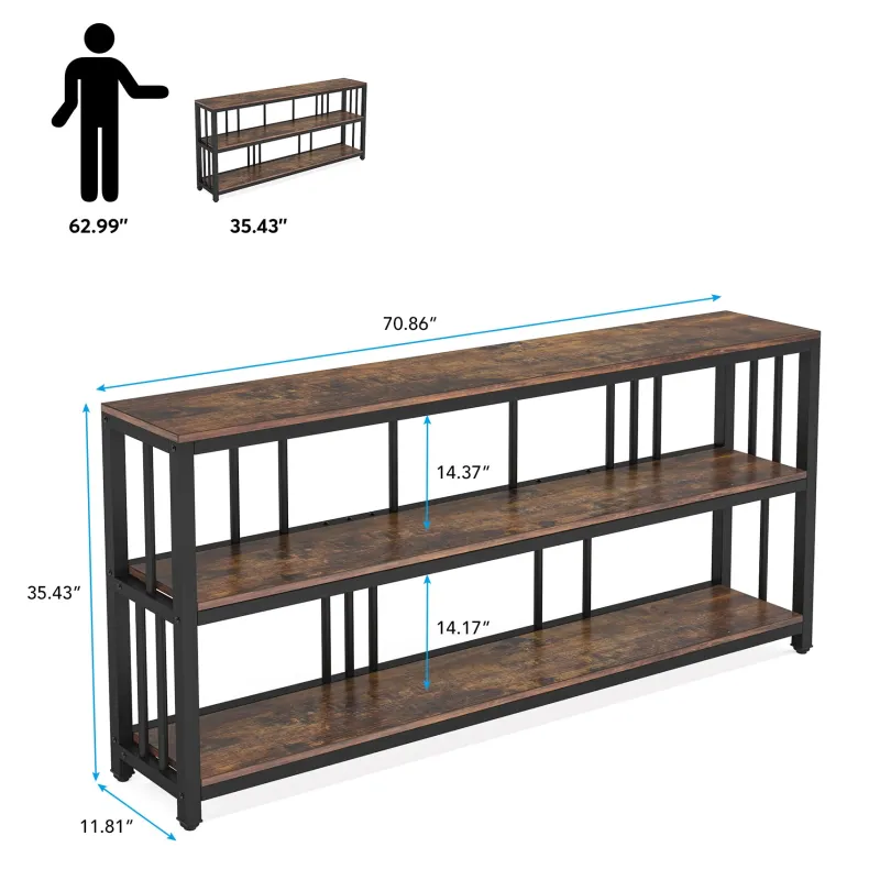 Tribesigns Console Tables|Console Tables*3-Tier Console Table, 70.9" Long Sofa Table Behind Couch