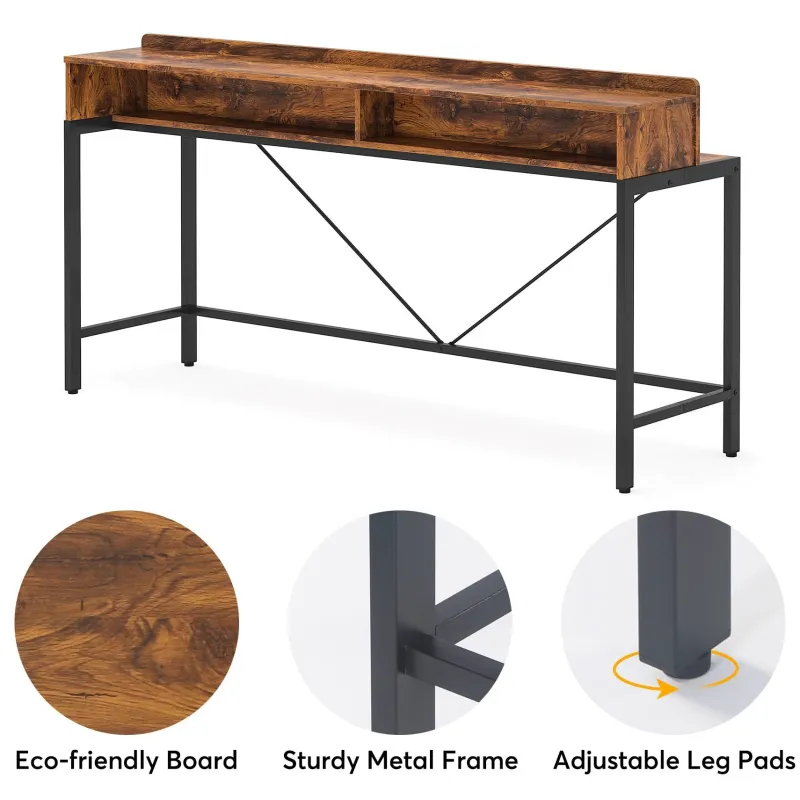 Tribesigns Console Tables|Console Tables*2-Tier Console Table, 70.9" Sofa Hallway Table with Open Shelves