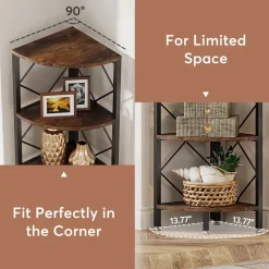 Tribesigns Corner Shelves|Corner Shelves*7-Tier Corner Shelf, 78.7” Corner Bookcase Slim Corner Storage Rack
