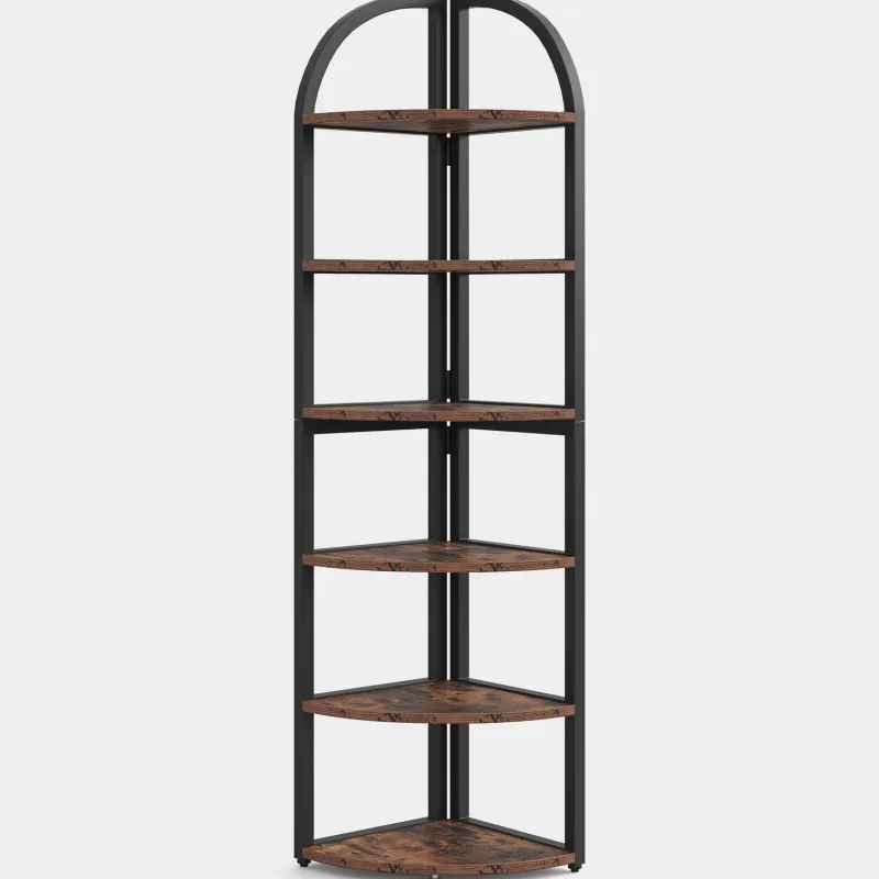 Tribesigns Corner Shelves|Corner Shelves*6-Tier Corner Shelf, 71 inch Tall Corner Bookshelf for Small Space