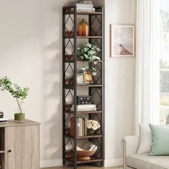 Tribesigns Corner Shelves|Corner Shelves*7-Tier Corner Shelf, 78.7