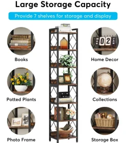 Tribesigns Corner Shelves|Corner Shelves*7-Tier Corner Shelf, 78.7
