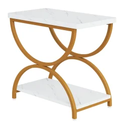 Tribesigns End & Side Tables*2-Tier End Table, Rectangular Side Table with Stylish Metal Frame