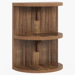 Tribesigns End & Side Tables*3-Tier Half-Round End Table, Semi-circular Side Table for Living Room