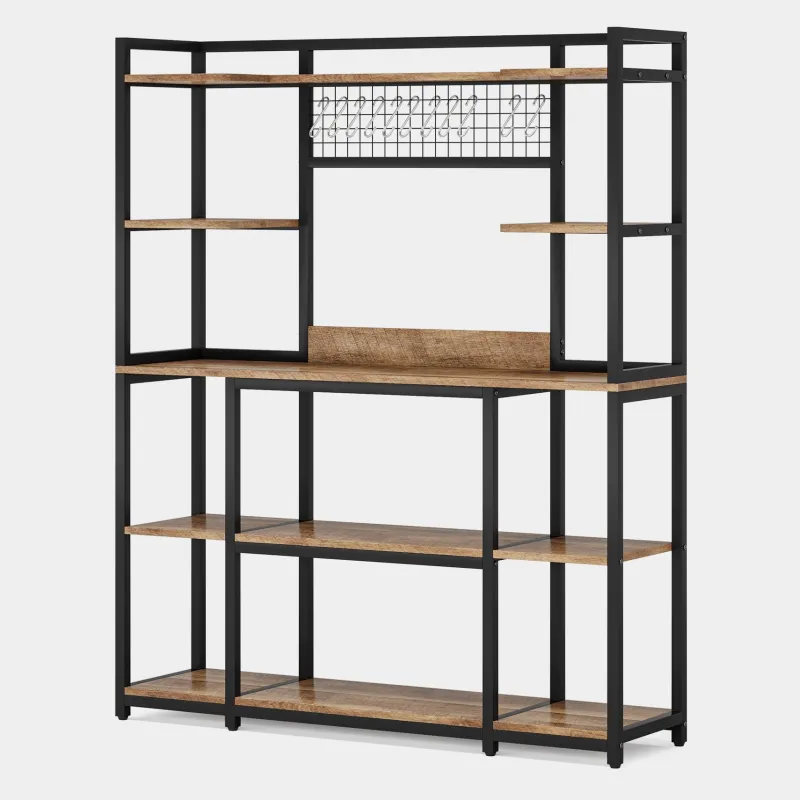 Tribesigns Baker's Racks|Baker's Racks*5-Tier Kitchen Baker's Rack, 55" Wide Kitchen Storage Shelf with 11 Hooks