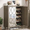Tribesigns Shoe Racks & Cabinets|Shoe Racks & Cabinets*5-Tier Mirror Shoe Cabinet, Large Shoe Storage Organizer With Doors