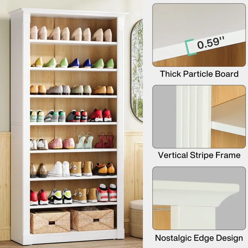 Tribesigns Shoe Racks & Cabinets|Shoe Racks & Cabinets*8-Tier Shoe Rack, Wooden Freestanding Shoe Storage Cabinet for 32-40 Pairs