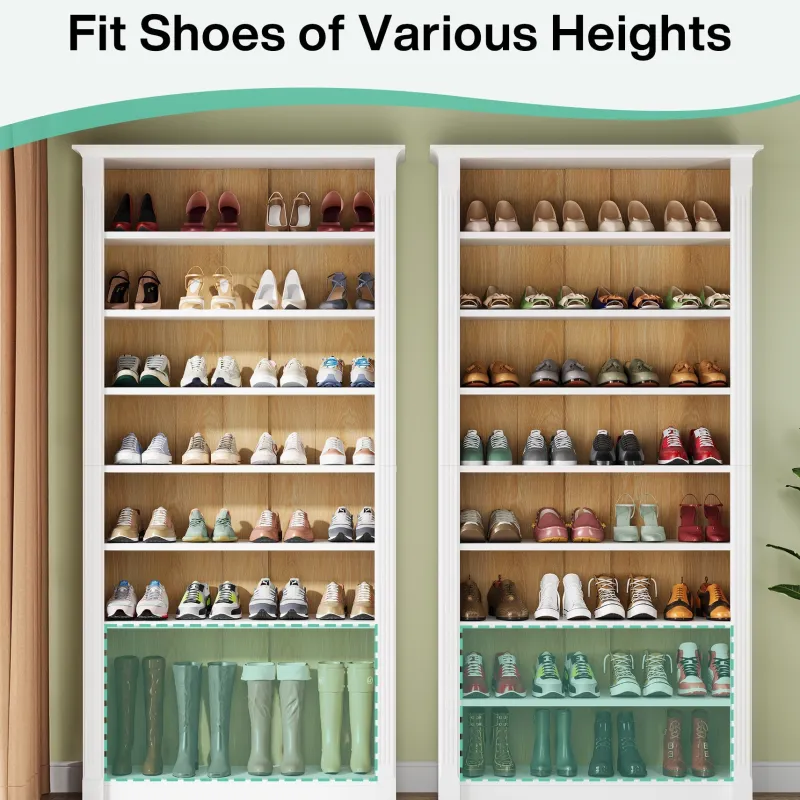 Tribesigns Shoe Racks & Cabinets|Shoe Racks & Cabinets*8-Tier Shoe Rack, Wooden Freestanding Shoe Storage Cabinet for 32-40 Pairs