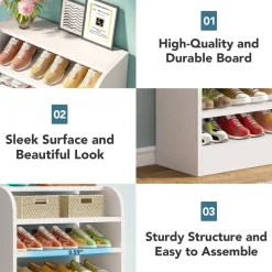 Tribesigns Shoe Racks & Cabinets|Shoe Racks & Cabinets*8-Tier Shoe Rack, Wooden Shoe Shelf Shoe Storage Cabinet