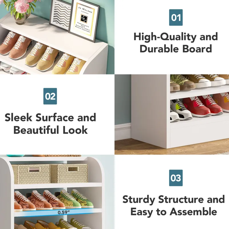 Tribesigns Shoe Racks & Cabinets|Shoe Racks & Cabinets*8-Tier Shoe Rack, Wooden Shoe Shelf Shoe Storage Cabinet
