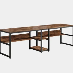 Tribesigns Desks*Two Person Desk, 78.7" Computer Double Desk with Bookshelf